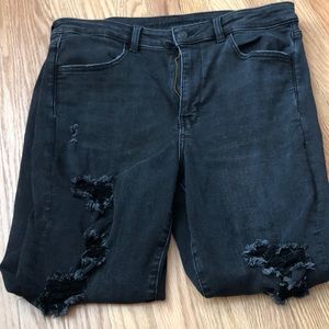 American Eagle Black Ripped Jeans